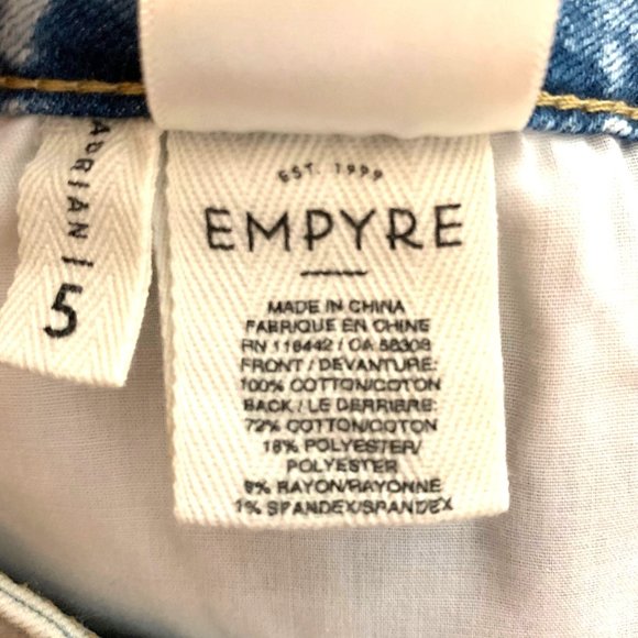 Empyre Adrian High Waisted Cut Offs Blue Denim Jean Shorts Juniors Size 5 New - Picture 8 of 9